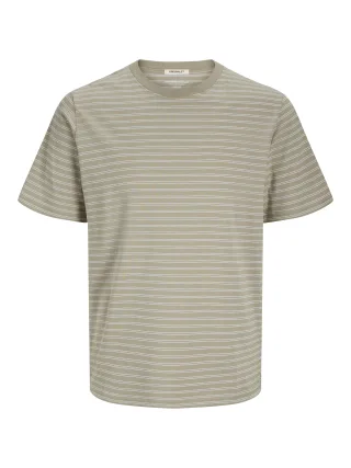 JACK&JONES - JORCANGGU STRIPE TEE SS CREW NECK silver sage - Gr. - M