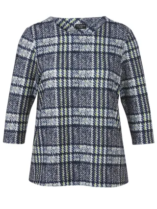 VIA APPIA DUE - Sweatshirt mit Karomuster blau - Gr. - 44