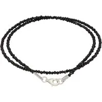 Lebensquelle Plus Kette ohne Anhänger Turmalin, schwarz 2 mm Perlenkette facettiert, 45 cm + Silberverschlu