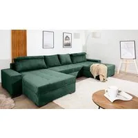 COLLECTION AB Wohnlandschaft Josy XXXL-Relax U-Form, B: 352 cm, Bettfunktion, Bettkasten & 2 Nackenkissen, Federkern
