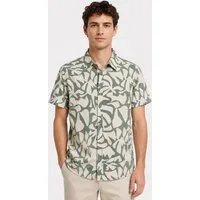 Eight2Nine Kurzarmhemd Modernes Design Kentkragen Regular Fit Look Knopfleiste für Herren Lyocell nachhaltig Normal Fit Knopfleiste Einfarbig Kent