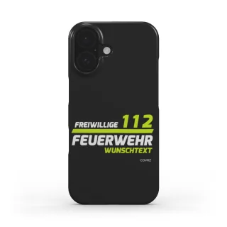 Handyhülle COVRZ | Freiwillige Feuerwehr 112 | Slim Case | Schwarz | Personalisierbar | iPhone 16 15 14 13 Plus Pro Max, Samsung Galaxy S25 uvm. iPhone 16 Ohne