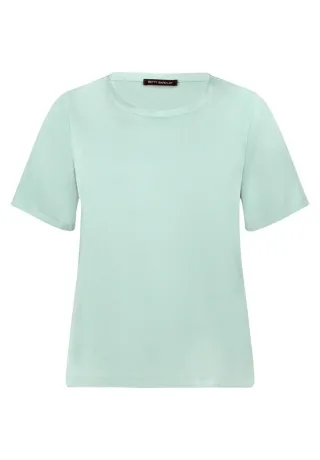 Betty Barclay - Blusenshirt mit kurzen Ärmeln in glänzender Optik grün - Gr. - 44