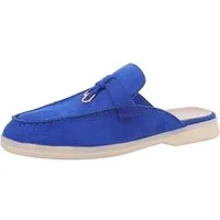 Ital-Design Damen Mules Freizeit Pantolette (86187991) Blockabsatz Pantoletten in Blau