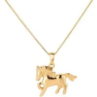 schmuck23 Kettenanhänger Kette Anhänger Pferd Pony 925 Silber gold Kinder Mädchen (Halskette mit Anhänger), Silberanhänger Kettenanhänger Kinderschmuck Halskette