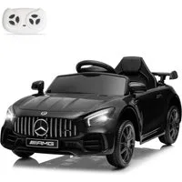 LALAHO Elektro-Kinderauto Elektroauto Kinderauto Benz Mercedes AMG GTR, 2,4G Fernbedienung, 12V,4.5 Ah, Fernsteuerung 2,4GHz,2 x35W Motors,Bluetooth,Musik,USB
