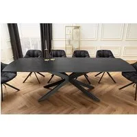riess-ambiente Esstisch COSMOS 160-240cm grau/schwarz - Keramik, Metallgestell, ausziehbar (Einzelartikel, 1-St), verlängerbarer Konferenztisch für 12 Personen - ideal für Essbereich