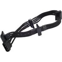 SST-PP07-BTSB, 1x 4-Pin-5,25" > 4x 15-Pin-SATA, Adapter schwarz, 30cm