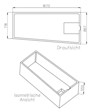 Neuesbad Wannenträger für Bette Space M 170x90 SW 16162