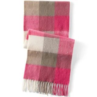 Karierter Schal, Damen,  Pink, Polyester, by Lands' End