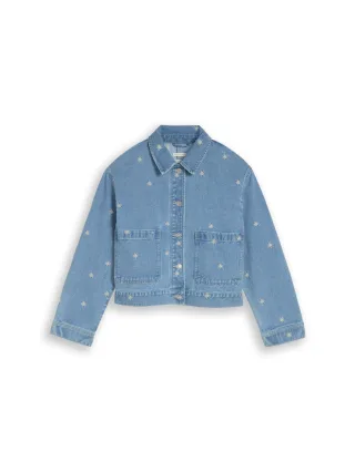 TOM TAILOR Denim - Bestickte Jeansjacke blau - Gr. - S