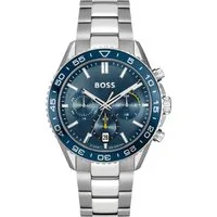 BOSS Chronograph RUNNER 1514143, Quarzuhr, Herrenuhr, Armbanduhr, Stoppfunktion, Edelstahlarmband