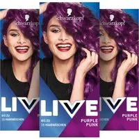 Schwarzkopf Haarfarbe Live Ultra Brights 094 Purple Punk, 3-tlg., Ohne Ammoniak