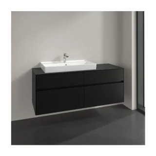 Villeroy und Boch Collaro Waschtischunterschrank C08900VL 140x54,8x50cm, Waschtisch links, volcano black