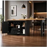 REDOM Bartisch Ausziehbarer Bartisch (mit 360° Drehfunktion, Stauraum & 120–180 cm Verlängerung, 1-St., 120-180 cm)
