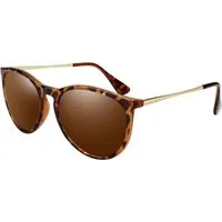 LuxusKollektion Retrosonnenbrille Sonnenbrille Damen Polarisiert UV400 1 Leoparden Rahmen Braun Linse