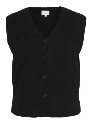 ONLY CARMAKOMA - CARALLY S/L V-NECK VEST KNT Black - Gr. - 48
