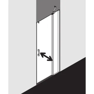 Kermi Pega Pendeltür 1-flügelig mit Festfeld PE1GR08020VAK 80x200cm, silber hochglanz, ESG klar, rechts