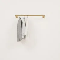 pamo. design Kleiderstange FINN Kleiderständer Garderobenstange für Jacken, Mäntel & Kleidung (Set, 1), goldene Kleiderstange zur Wandmontage im industrial Design