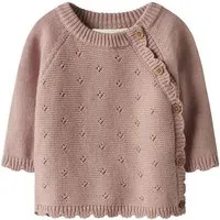 Lil' Atelier Strickjacke NBFLAGUNA LS WRAP KNIT LIL NOOS mit Lochstrickmuster, weiche Baumwolle