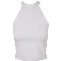 Build Your Brand Tanktop Damen Top, Turtleneck Short Top, Baumwolle mit Stretchanteil