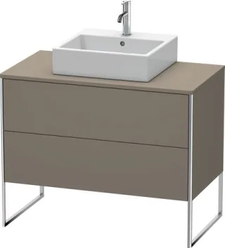 Duravit XSquare Konsolenwaschtischunterbau bodenstehend Flanell Grau Seidenmatt 1000x548x778 mm - XS XS492109090