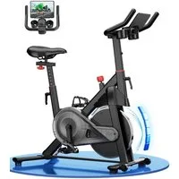 SUPERUN Heimtrainer Fahrrad, Stationärer Fahrradtrainer, Spin Bike für Home-Training (1-tlg), 32-stufig einstellbarer Magnetwiderstand, exklusive Trainings-App