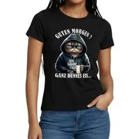 Spreadshirt T-Shirt Guten Morgen Ganz Dünnes Eis Katze Frauen T-Shirt (1-tlg)