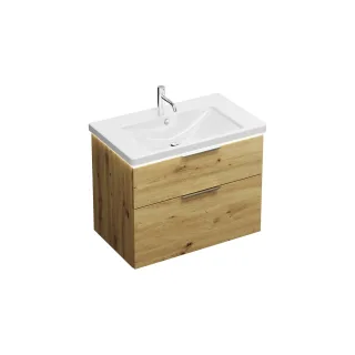 Burgbad Keramik Waschtisch-Set Eqio Eiche Dekor Urban/Alpinweiss, SEZA083F5662C0001 SEZA083F5662C0001