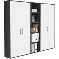 BMG Möbel Aktenschrank Büromöbel Office Edition 10 (Aktenschrank Regal Set, besteht aus 2x Aktenschrank und 1x Regal) mit viel Stauraum, abschließbar