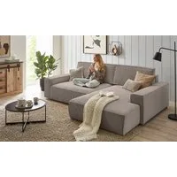 OTTO home Ecksofa SHERWOOD XXL Cord 284, Big-Sofa L-Form, tiefe Sitzfläche 95 cm, Recamiere rechts/links, als Schlafsofa stellbar, Cord u. Leinenoptik