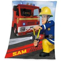 Kinderdecke Feuerwehrmann Sam, Feuerwehrmann Sam, weiche Qualität, Kuscheldecke