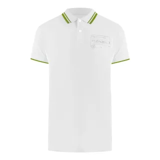 Kurzarmkragen Stretch-Logo Polo-Shirt in Weiß