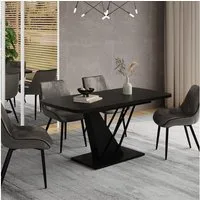 Vicco Esstisch Fenaro, Schwarz/Schwarz, 120 x 80 cm ausziehbar (1-St)