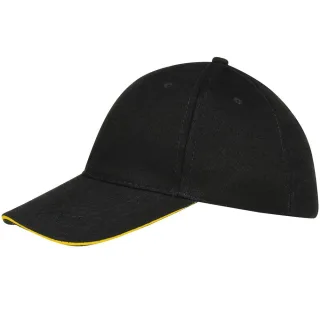SOLS Unisex Büffel 6 Panel Baseballmütze (schwarz/gelb)