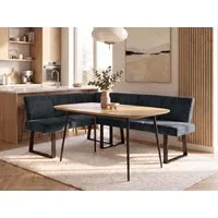 Beautysofa Eckbank VELTO (schwarzen Metallbeinen und bequemer Polsterung, Eckbank mit Stoff Raven), moderne Küchenbank und Esszimmer