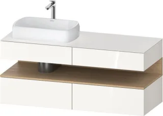 Duravit Qatego Konsolenwaschtischunterbau wandhängend Weiß Hochglanz 1400x550x600 mm - QA47650302200 QA4765030220010