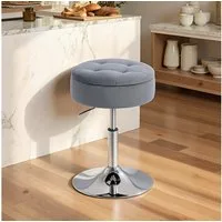 HOMCOM Barhocker Stoffbezug, höhenverstellbar, drehbar (Küchenhocker, 1 St., Barstuhl), für Esszimmer, Küche, Grau