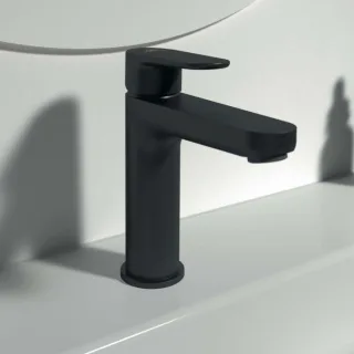 Ideal Standard Cerafine O Waschtischarmatur BD131XG Silk Black/Schwarz matt, Ausladung 125 mm, mit Push-Open