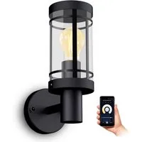 SSC-LUXon LED Außen-Wandleuchte MIENTO Wandlaterne fuer Aussen IP44 mit Smart E27 Filament Birne Alexa, Warmweiß bis Tageslicht