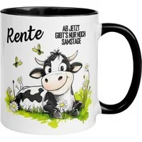 Momentals Tasse Rente – „Ab jetzt gibt’s nur noch Samstage“ – Geschenk Renteneintritt, Gratis Versand · Links-&Rechtshänder · Spülmaschinenfest