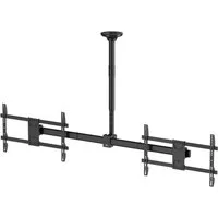 Maclean TV-Deckenhalterung MC-111 B Deckenhalterung für 2 TVs 34-60'' max. 2x40kg, (bis 60 Zoll, Nivellierungsmöglichkeit, Rotationsverstellung, Neigungsverstellung)