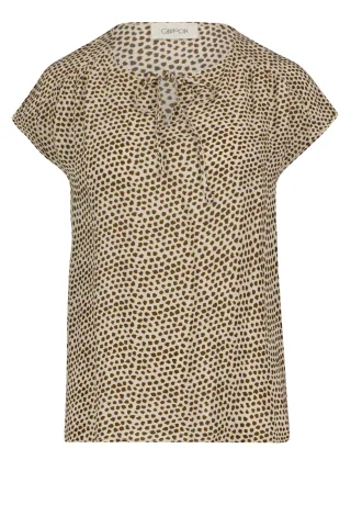 CARTOON - Casual-Bluse Weiß/Braun - Gr. - 36