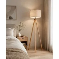 OYLCDI Stehlampe wohnzimmer Leselampe Stehleuchte Stativ aus Holz, E27 LED Stehlampe, (Glühbirne nicht enthalten), für wohnzimmer Leselampe Schlafzimmer,Büro Arbeitslampe, Wohnzimmerleuchte,Skandinavischer