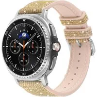Wigento Smartwatch-Armband Glitzer Silikon für Samsung Galaxy Watch 9 / 8 / 8 Classic Hybrid, Verstellbar, angenehmer Tragekomfort