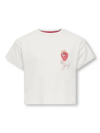 KIDS ONLY - KMGBELINDA LIFE SS REG PRINTED TEE JRS Cloud Dancer - Gr. - 92