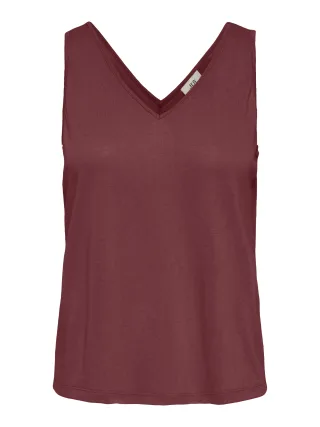 JDY - JDYFAUSTINA SINGLET JRS Oxblood Red - Gr. - M
