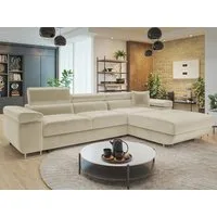 MIRJAN24 Ecksofa Torezio Mini, mit Bettkasten und Schlaffunktion, Einstellbare Kopfstützen, 280x170x70-90 cm