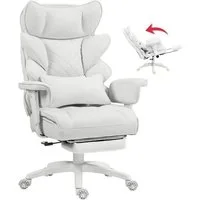 Dowinx Gaming-Stuhl Bürostuhl Ergonomisch mit Taschenfeder-Kissen (Packung), Chefsessel mit weiche Rückenlehne und verstellbare Lendenkissen