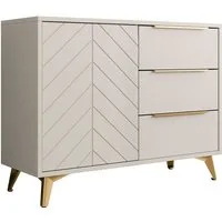 MIRJAN24 Kommode Xylix 100 1D3SZ (mit Drehtür und drei Schubladen), 104x40x80 cm